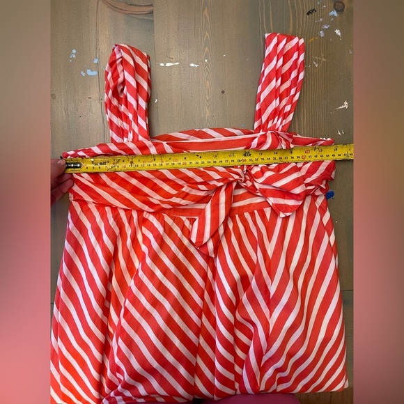 Diane Von Furstenberg Silk Blend Made In Italy Red and White Striped Dress Large - Picture 8 of 10